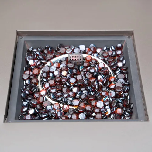 Miniatura 8 de onlyfire Cuentas de vidrio planas para hoguera de propano, rocas de vidrio reflectantes de 1/2 pulgada, canicas planas de 10 libras para chimenea