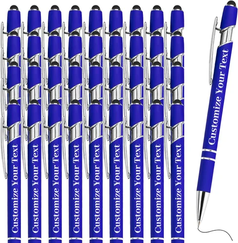 Miniatura 57 de Hasta 500 bolígrafos personalizados a granel con lápiz capacitivo, grabado, juego de bolígrafos con tu nombre, texto para mujeres de negocios