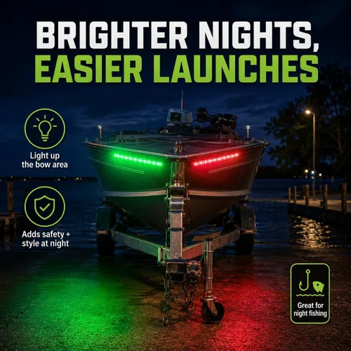 Miniatura 7 de Boaton Luces de navegación LED para barco marino, luces de pesca nocturna, sin taladrar, luces de arco para cubierta, luces de cortesía, luces