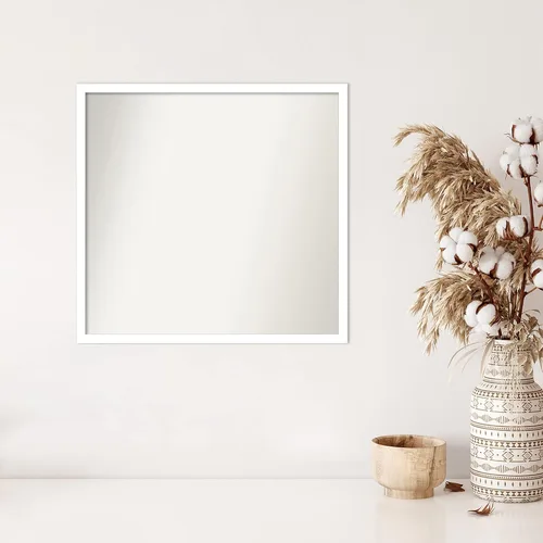 Miniatura 870 de Amanti Art Espejo de baño blanco para sobre el fregadero, 32 x 45 pulgadas, espejo de tocador rectangular blanco esbelto, marco de madera moderno
