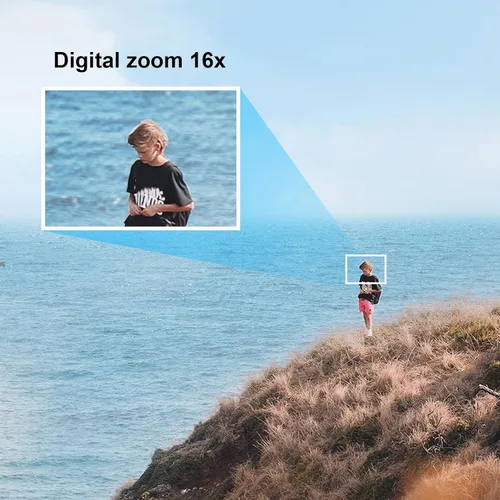 Miniatura 2 de Asixxsix Cámara digital 4K 48MP, 2. pantalla 16X zoom óptico anti vibración retro cámara de vlogging con visor flash dial cámaras compactas de punto