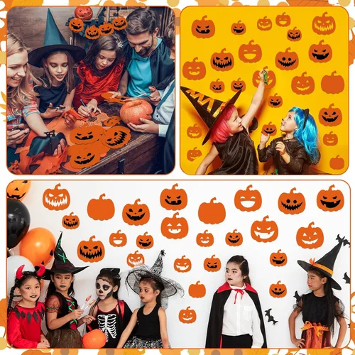 Miniatura 4 de Harloon 100 Piezas Recortes de Papel de Calabaza 5.5" 3.5" Acentos de Tablón de Anuncios de Aula de Calabaza de Halloween Recortes de Manualidades