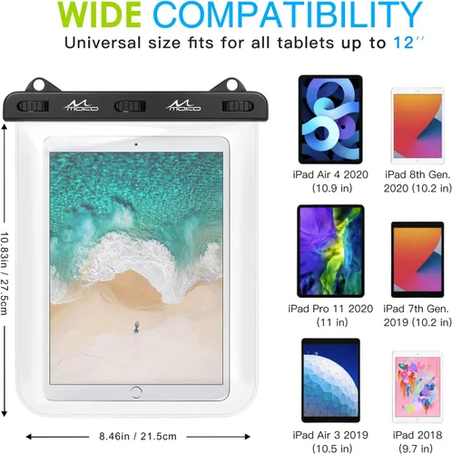 Miniatura 3 de MoKo Funda impermeable para tablet, bolsa seca compatible con iPad 10th, iPad Pro 11 2022, iPad 9/9.7/10.2, iPad mini 6/5/4/3, iPad Air 5/4, Air 3