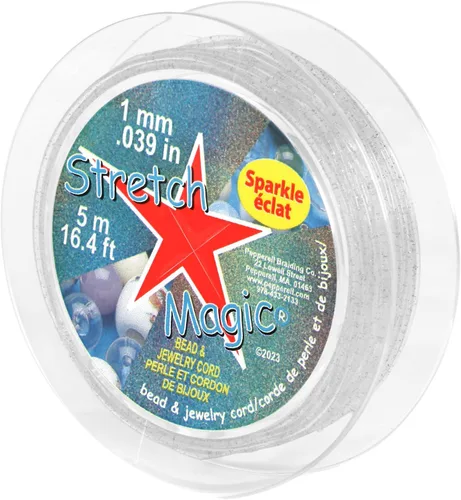 Miniatura 20 de Cordón elástico para cuentas Stretch Magic – Color negro, 0.6mm de diámetro, 100 metros (328 pies) - Fácil de anudar, cuerda fuerte y elástica