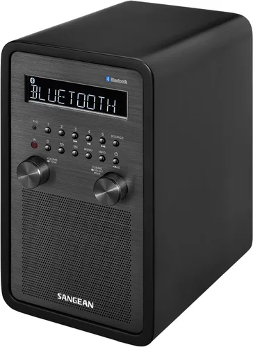 SANGEAN WR-50 AM/FM-RBDS/Bluetooth Madera Gabinete Mesa Top Radio Negro
