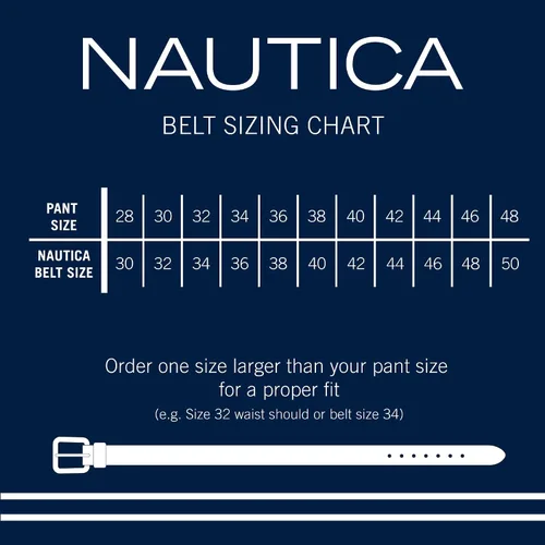 Miniatura 8 de Nautica Men's Dress Leather Belt for Suits and Pants Classic Business Fashion Adjustable Metal Buckle