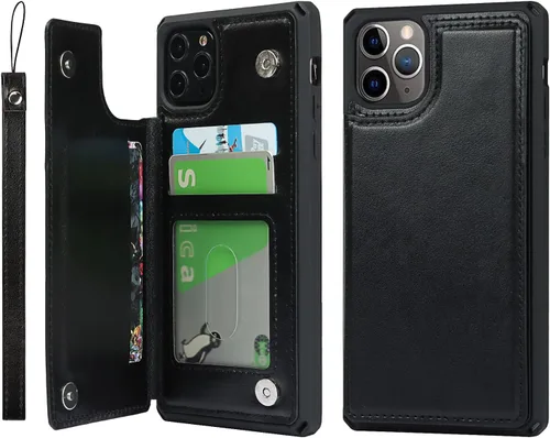 Miniatura 11 de Cavor Funda para iPhone 11 Pro Max con tarjetero, cartera con tarjetero y tarjetero para tarjetas de crédito para iPhone11ProMax