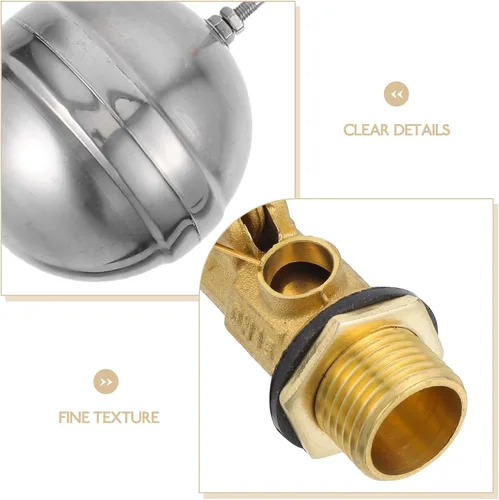 Miniatura 3 de jojofuny Válvula de flotador de rosca ajustable para tanques de agua Válvula de control de aleación de metal de cierre automático para el hogar