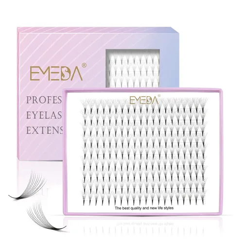Miniatura 6 de EMEDA 002 - 10 pares de pestañas postizas de aspecto natural, pestañas postizas suaves, 100% hechas a mano, reutilizables, banda transparente, 1