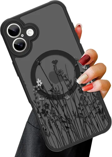 Miniatura 35 de OOK Funda magnética para iPhone 11 [compatible con MagSafe] Funda delgada mate translúcida negra para iPhone 11, funda protectora de lente de Negro