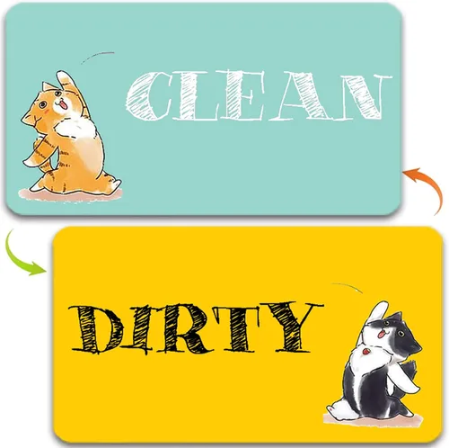 Miniatura 7 de Imán para lavavajillas Dirty Clean, imán para lavavajillas con texto en inglés "Clean Dirty" para lavavajillas y platos que dice limpio o sucio