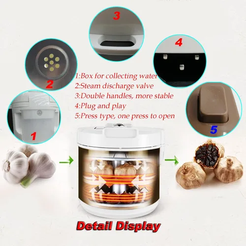 Miniatura 4 de INTBUYING Fermentador de ajo negro 6L 110V Multi Clove Garlic Cooker 3D Calefacción Control inteligente automático completo con revestimiento