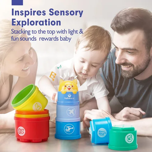Miniatura 3 de hahaland Juguetes apilables para niños pequeños de 1 a 3 años – Vasos apilables – Juguete para niños de 1 a 2 años de edad Juguetes Montessori