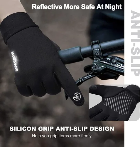 Miniatura 2 de Guantes de invierno para hombres y mujeres guantes de pantalla táctil mejorados resistentes al viento guantes térmicos cálidos para ciclismo correr