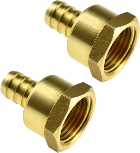 Miniatura 9 de SDTC Tech Adaptador de acoplamiento recto de tubo de rosca hembra de 1/2 pulgada PEX a 1/2 pulgada NPT de latón sin plomo