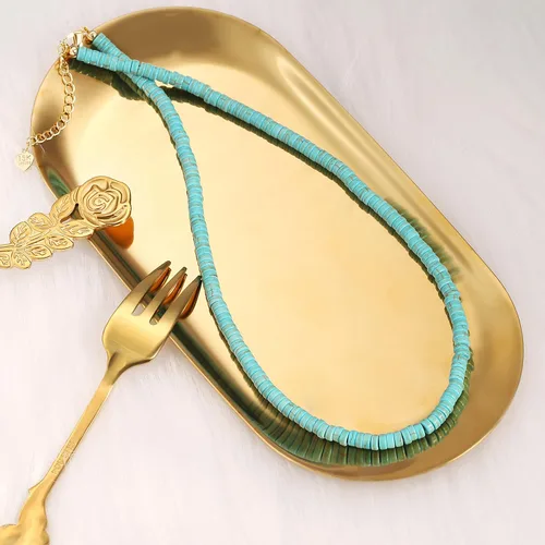 Miniatura 6 de Collar con colgante de perlas de oro y cuentas de turquesa, estilo bohemio, vintage, hecho a mano, azul turquesa para mujer