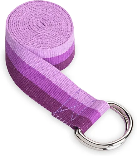 Gaiam - Correa de yoga premium con banda elástica atlética y hebilla de anillo en D de metal ajustable | Estiramiento para ejercicios y fitness para