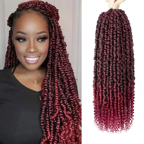 Miniatura 88 de Pelo de Passion Twist – 8 paquetes de 18 pulgadas Passion Twist Crochet para mujeres, cabello rizado pretrenzado Passion Twists extensiones de #2