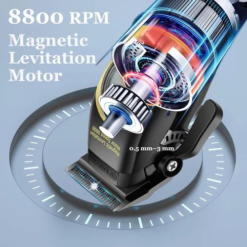 Miniatura 2 de KEMEI 2373 - Cortadora de pelo profesional para hombres, cortadora de pelo inalámbrica con motor de levitación magnética de 8800 RPM, kit de corte