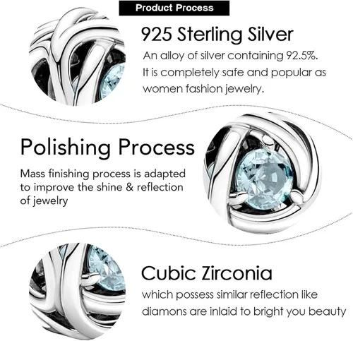 Miniatura 5 de VALGACLS Dijes de plata de ley 925 con forma de corazón de amor para pulsera collar dije de feliz cumpleaños dije de círculo de eternidad
