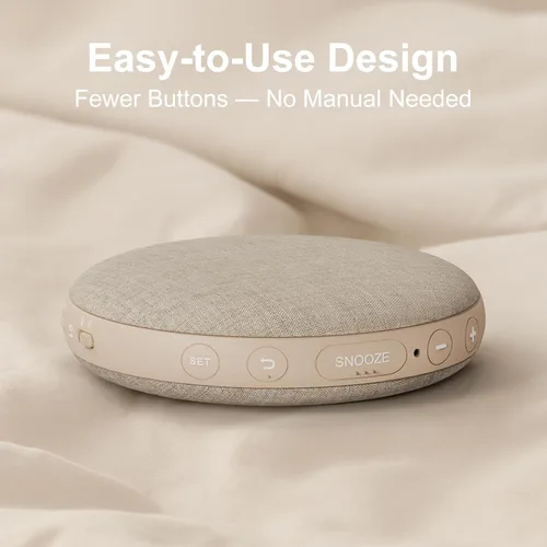 Miniatura 8 de REACHER Reloj despertador vibratorio de viaje para adultos con sueño pesado, reloj despertador digital doble, compacto debajo de la almohada