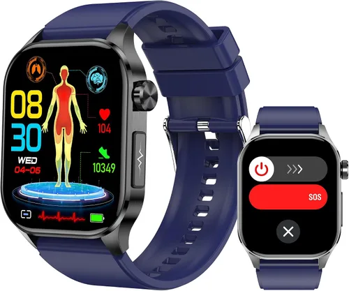 Miniatura 12 de Reloj inteligente para hombres y mujeres, pantalla AMOLED a color de 2.04 pulgadas, frecuencia cardíaca 24/7, oxígeno en sangre, presión arterial
