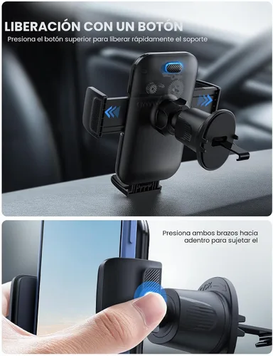 Miniatura 6 de Lamicall 2025 Abrazadera más amplia con gancho de metal Soporte para teléfono de coche con ventilación [Compatible con fundas gruesas] Soportes