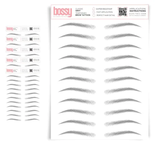 Miniatura 31 de 5 paquetes de tatuajes temporales para cejas, adhesivos impermeables para cejas, tatuajes falsos para el cabello tipo pelar de transferencia