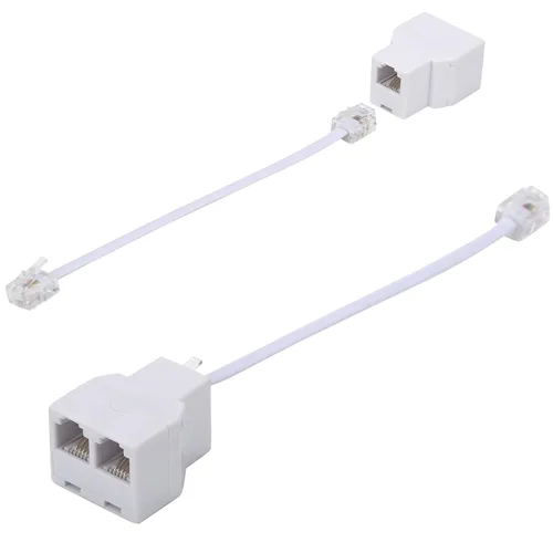 Miniatura 8 de LanSenSu Divisor de línea telefónica, divisor de teléfono, con enchufes RJ11 6P4C, adecuado para teléfono, máquina de fax, blanco, paquete de 1