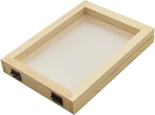 Worown - Molde para hacer papel tamaño A6, molde de fabricación de papel de madera natural, marco de 5 x 7 pulgadas para manualidades de papel y
