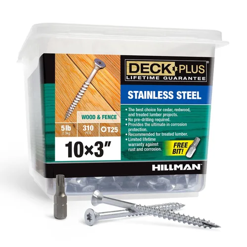 Miniatura 78 de Deck Plus Tornillos para Madera Exterior y Cercas con Revestimiento Epoxi de 2-1/2 Pulgadas #10 x 2-1/2" Torx/Star Drive Incluido Rosca Gruesa, Verde