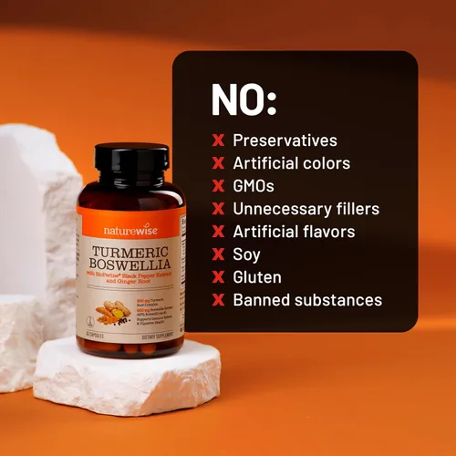 Miniatura 9 de NatureWise Suplemento de cúrcuma Boswellia con BioPerine y raíz de jengibre orgánica, cúrcuma orgánica de 900 mg + extracto de boswellia de 600 mg
