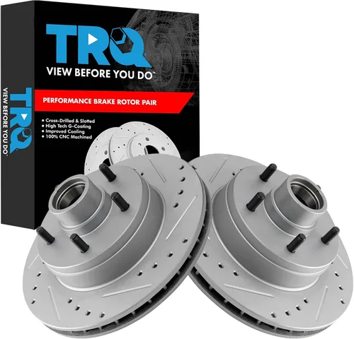 Miniatura 139 de TRQ Juego de rotores de freno de rendimiento trasero con revestimiento G premium compatible con Mazda 6 2014-2021