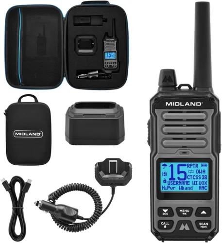 Midland GXT67 Radio bidireccional GMRS de 5 vatios - Walkie Talkie de largo alcance para aterrizaje, Jeep y todoterreno - IP67 impermeable,