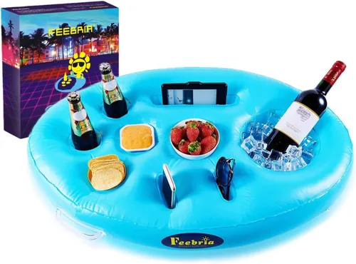 Miniatura 11 de Inflatable Pool Drink Holder with Large Capacity, Floating Drink Float for Hot Tub, Pool, Beach & Party - Holds Drinks, Phones & Snacks, Easy