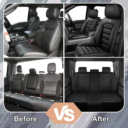 Miniatura 3 de Juego completo de fundas de asiento de automóvil para GMC Sierra 1500/2500/3500 Denali SLT AT4 AT4X Base Fundas de asientos 2008-2025, Protectores