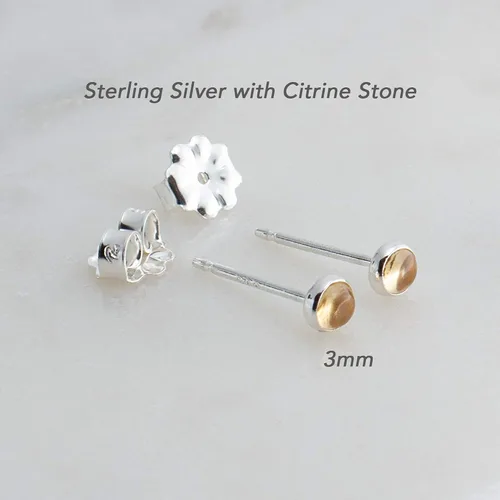 Miniatura 38 de Aretes pequeños de plata de ley para cartílago, tragus, hélix, múltiples piercings hipoalergénicos, piedra natal para mujer, juego de bisel