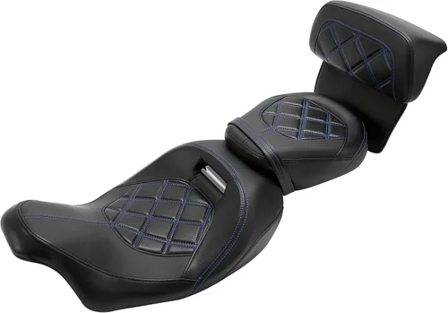 Miniatura 16 de TCT-MOTORPARTS Driver Rider - Almohadilla de respaldo para Harley Touring 2009-2023 Road King Street Road Electra Glide Ultra Black Stitching