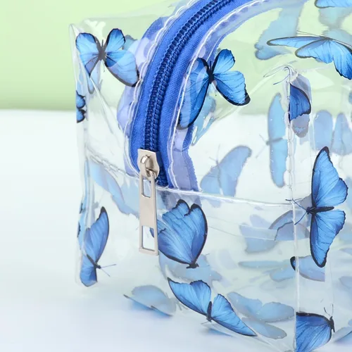 Miniatura 5 de Pequeña bolsa de cosméticos, bolsa de maquillaje transparente para la escuela, bonita bolsa de viaje para mujer, estuche organizador de maquillaje