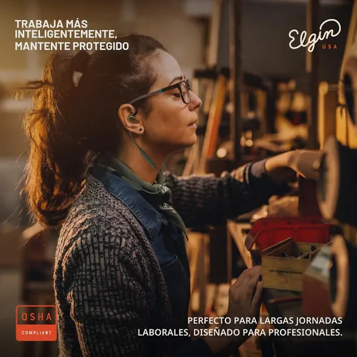 Miniatura 4 de Elgin Rumble Gen 2 Auriculares Bluetooth, reducción de ruido de 31 dB con puntas Fusion, tapones inalámbricos impermeables IP67, protección auditiva