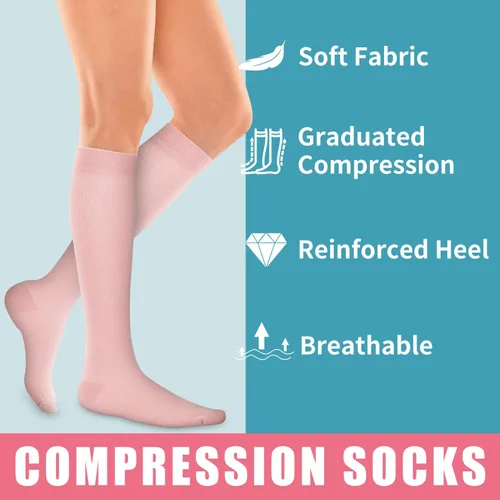 Miniatura 88 de Calcetines de compresión para mujeres y hombres (3 pares) – El mejor apoyo para enfermeras, correr, senderismo, recuperación y calcetines de vuelo