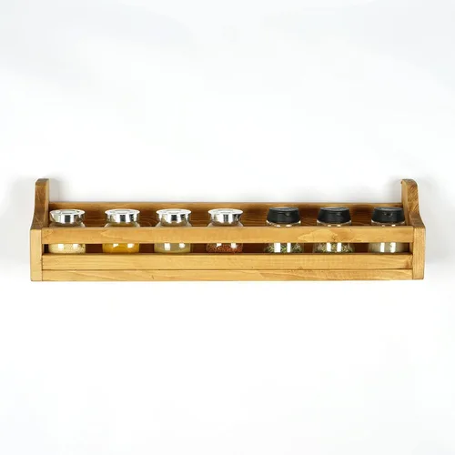 Miniatura 3 de Svenion Estante de madera para tarros de especias, estante flotante de repisa, estante organizador de gabinete de cocina (cereza)