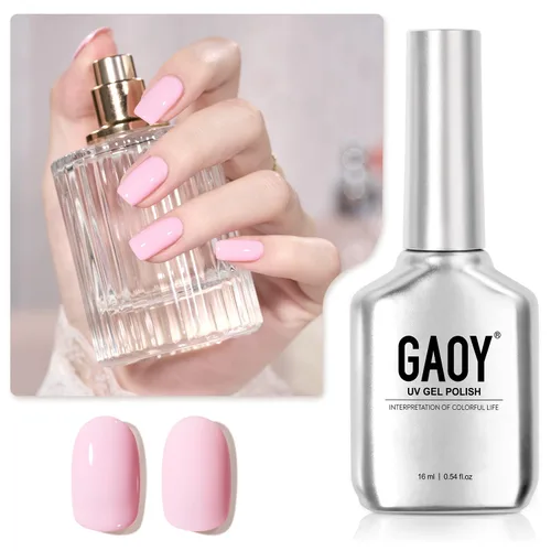 GAOY Esmalte de uñas en gel pastel, 16ml (0.54 onzas líquidas) Rosa, esmalte de gel que se quita remojando y se cura con luz UV para primavera y
