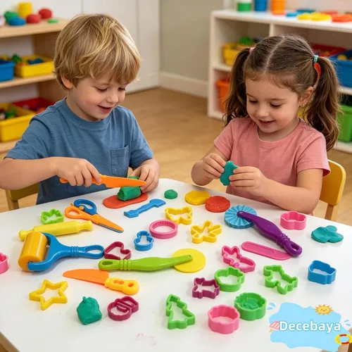 Miniatura 5 de Juego de herramientas Playdough, 24 piezas de herramientas de masa para niños de 4 a 8 años, accesorios de masa, incluye rodillo cortador, rodillos