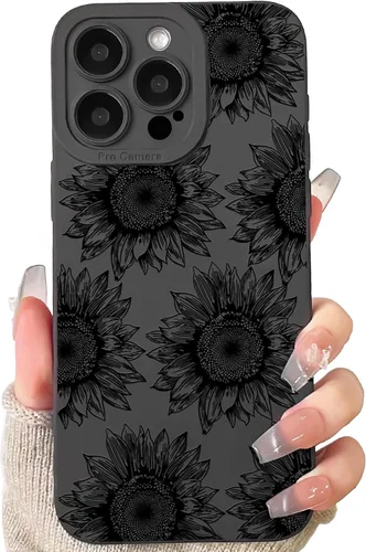 Miniatura 13 de Lovmooful Funda compatible con iPhone 13 Pro Max, diseño de mariposa grande, negro, para niñas y mujeres, TPU suave a prueba de golpes, protector