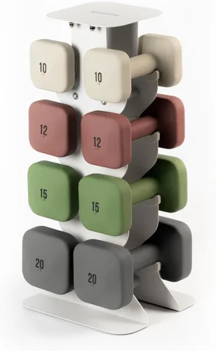 Miniatura 13 de WeGym SafeGrip Square Dumbbells with Anti Slip Handles, Aesthetic Free Weights for Home Workouts, Stable Design Prevents Rolling during Floor