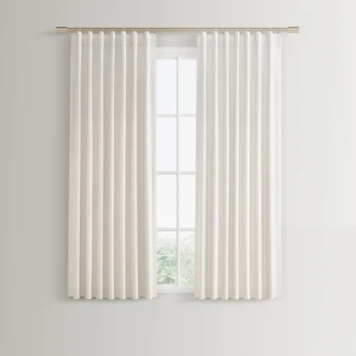 Miniatura 74 de Joywell 2 cortinas opacas 100%, lino, beige natural, trabillas traseras/cinta con ganchos, aislantes, de dormitorio, comedor, sala, puerta corrediza