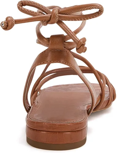 Miniatura 5 de Ermonn Sandalias planas con cordones para mujer con tirantes y punta abierta, tirantes cruzados y casuales de verano