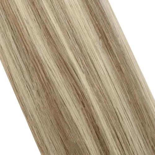 Miniatura 9 de Moresoo Extensiones de cabello humano con cinta, color degradado de castaño ceniza a rubio con mezcla con extensiones de cabello rubio claro
