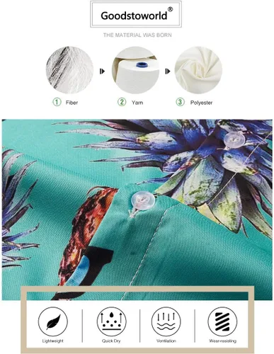 Miniatura 7 de Goodstoworld Camisas hawaianas con botones novedosas para hombre